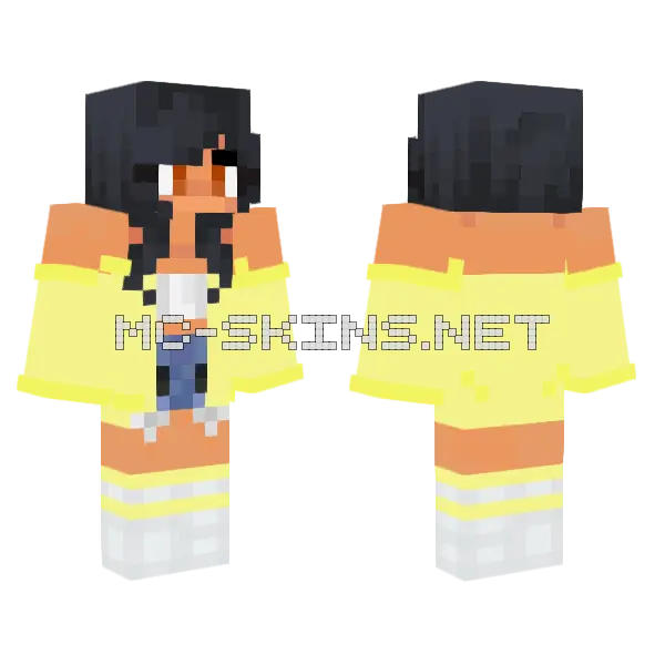 The Aphmau In Yellow Minecraft skin, front and back