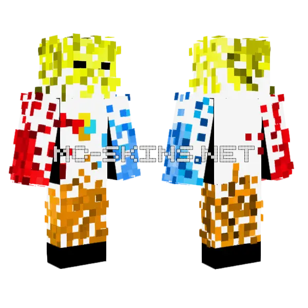 The Birth of the Elementals Minecraft skin, front and back