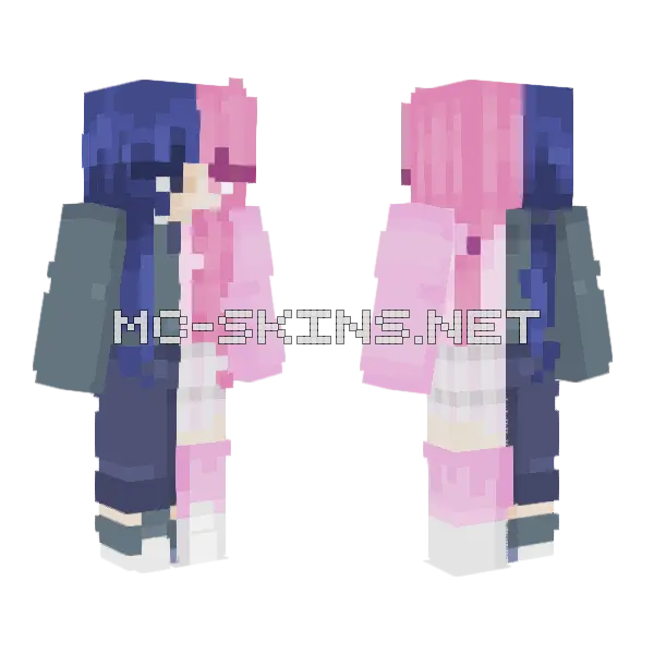 The Blue Sky Is Shy Minecraft skin, front and back