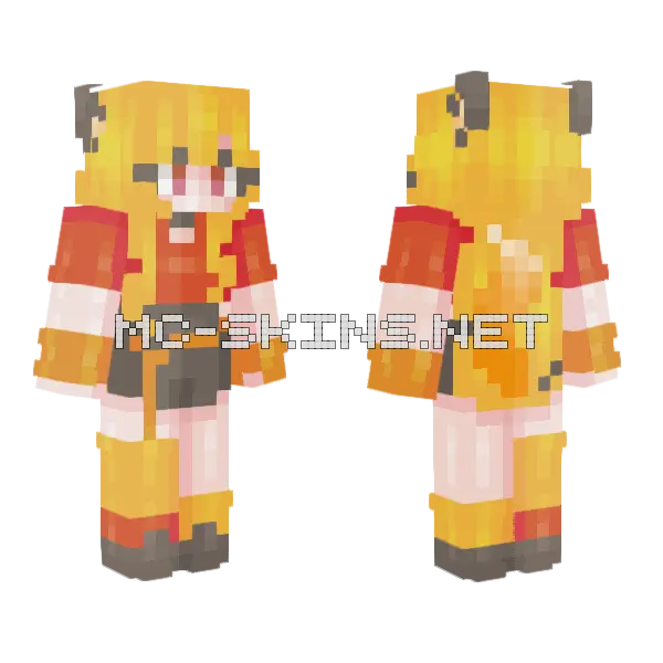The Fawx Minecraft skin, front and back