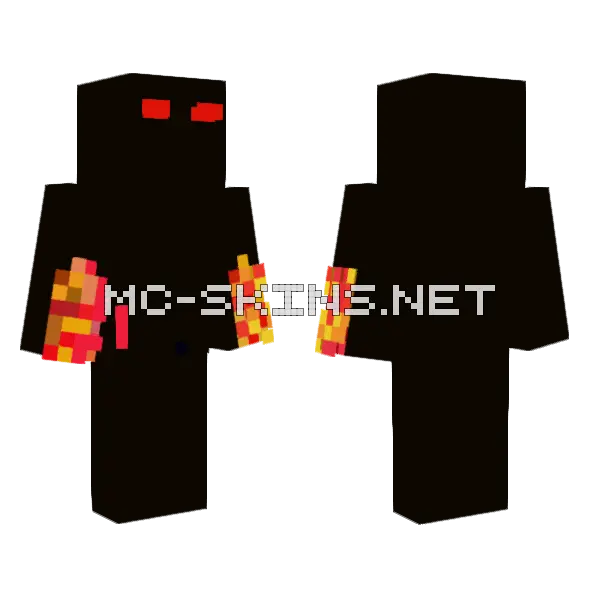The Flames Skin Minecraft skin, front and back