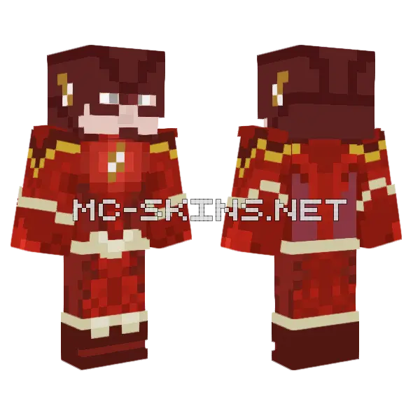 The Flash Minecraft skin, front and back