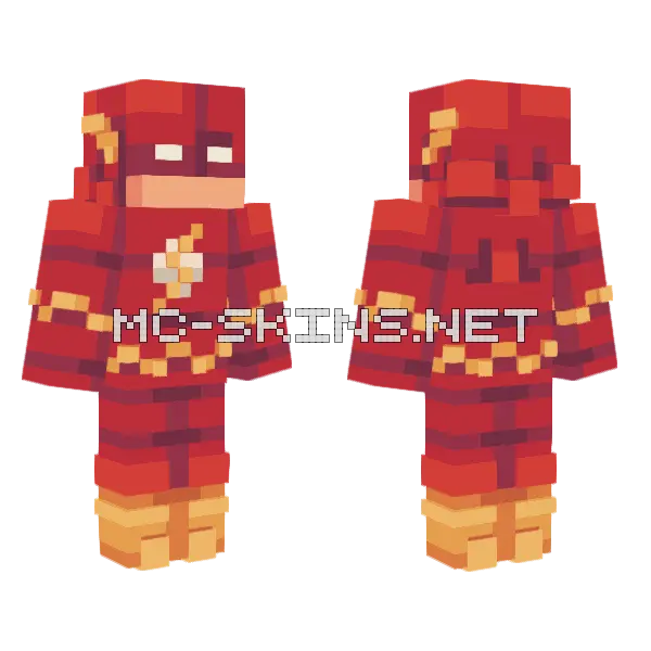 The Flash Minecraft skin, front and back