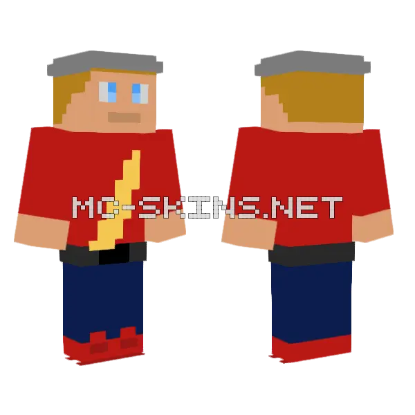 The Flash Jay Garrick Minecraft skin, front and back