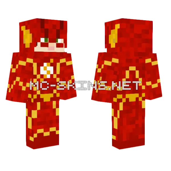 The Flash Season 6 Minecraft skin, front and back