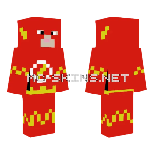 The Flash Skin Minecraft skin, front and back