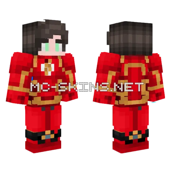 The Flash Suit Minecraft skin, front and back