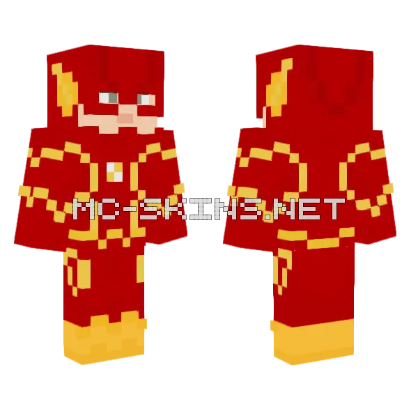 The Flash Suit Minecraft skin, front and back