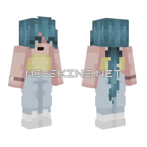 The Flowertale Reshade Minecraft skin, front and back