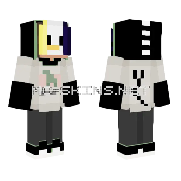 The Game Trios Quack Me Minecraft skin, front and back