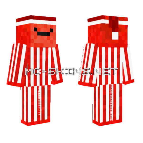 The Great Red Greatest Pajamas Minecraft skin, front and back