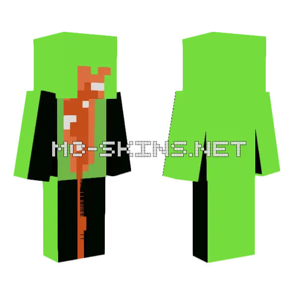 The Green Man Minecraft skin, front and back