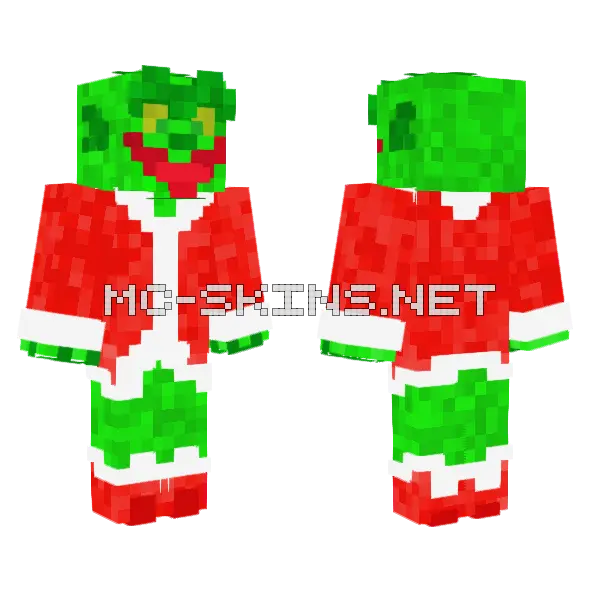 The Grinch Minecraft skin, front and back