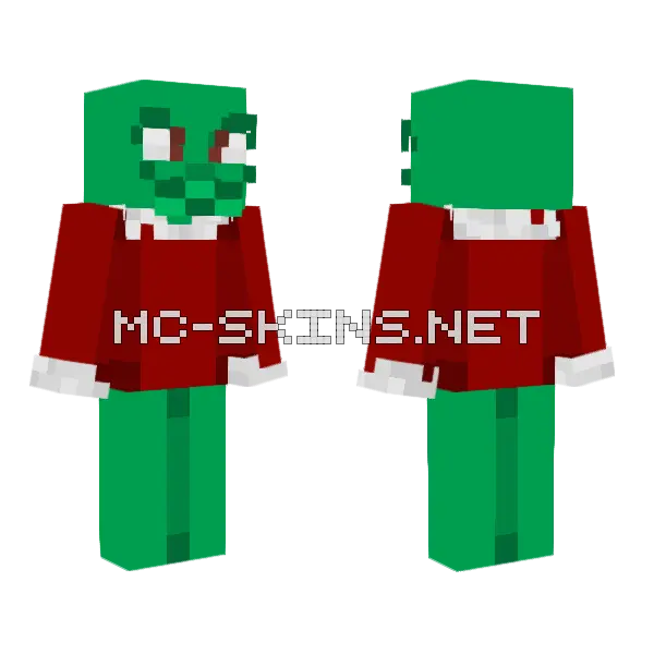 The Grinch Minecraft skin, front and back