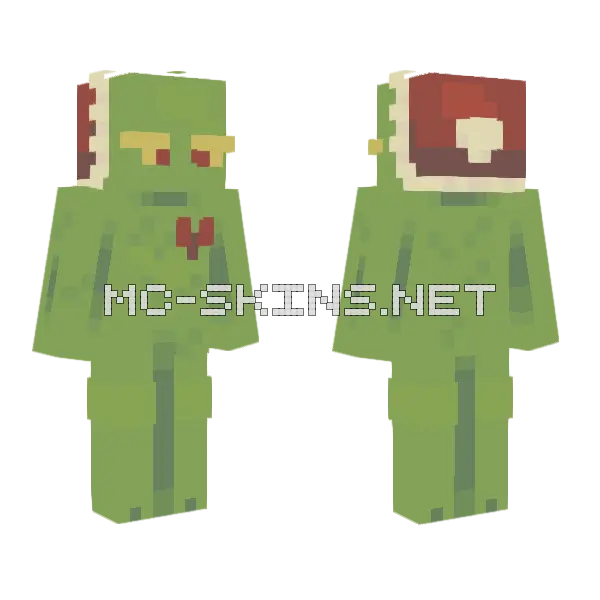 The Grinch Minecraft skin, front and back