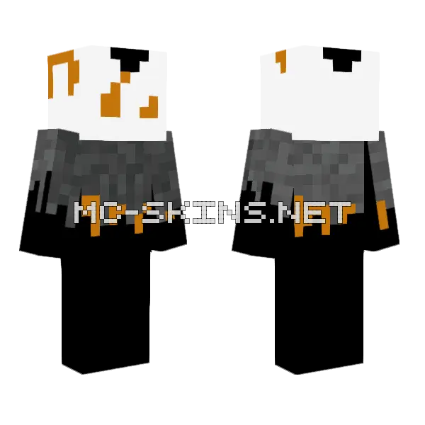 The Hollow Knight Minecraft skin, front and back