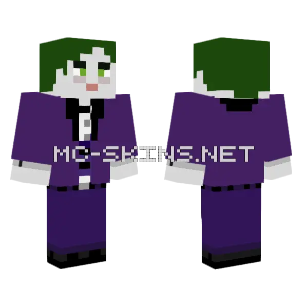The Joker Minecraft skin, front and back