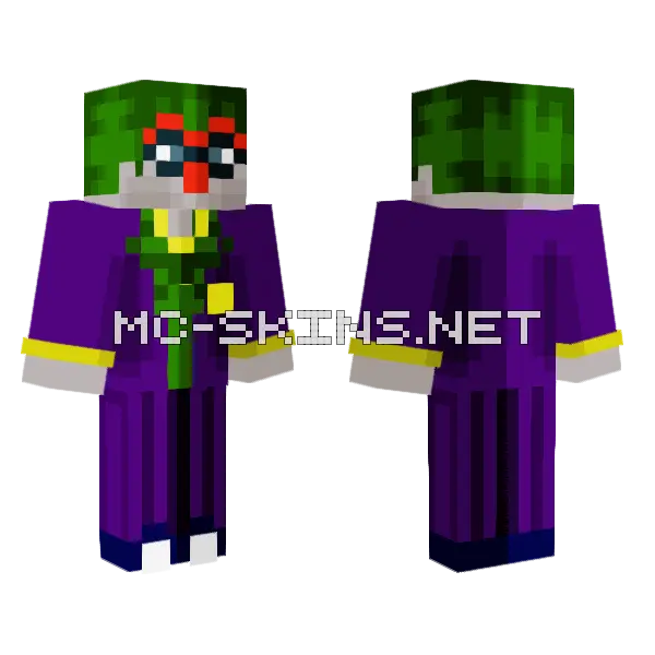 The Joker Minecraft skin, front and back
