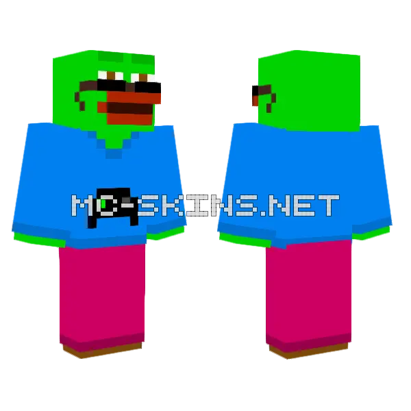 The King Of Memes Minecraft skin, front and back