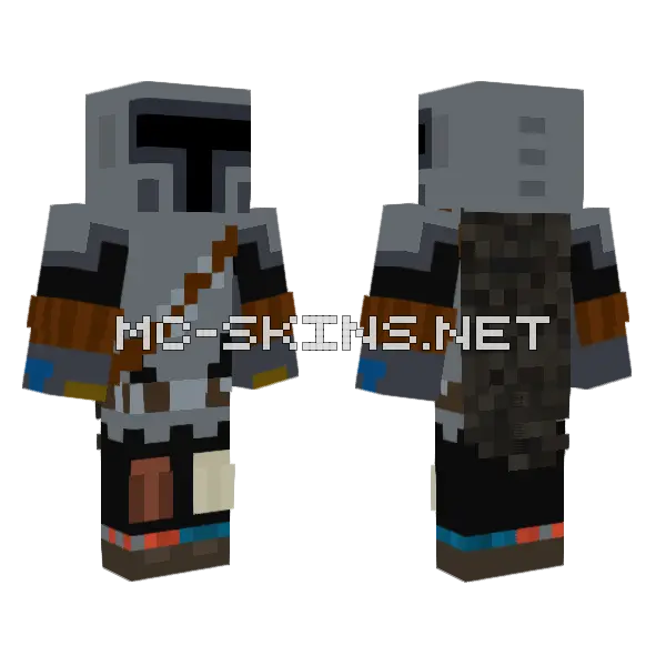 The Mandalorian Minecraft skin, front and back