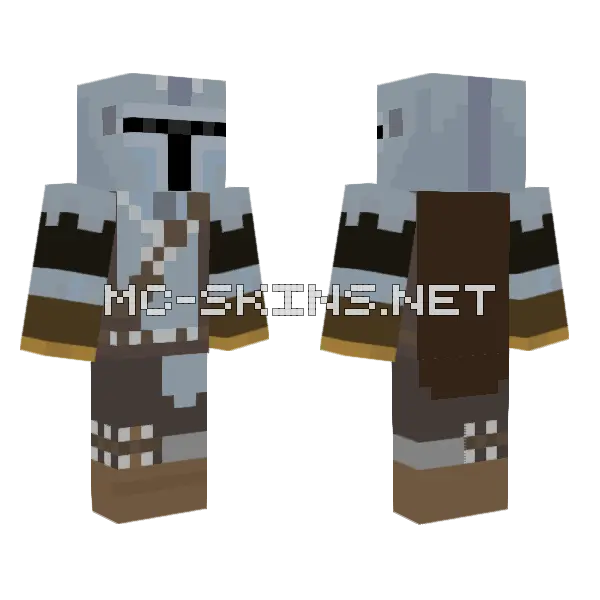 The Mandalorian Minecraft skin, front and back