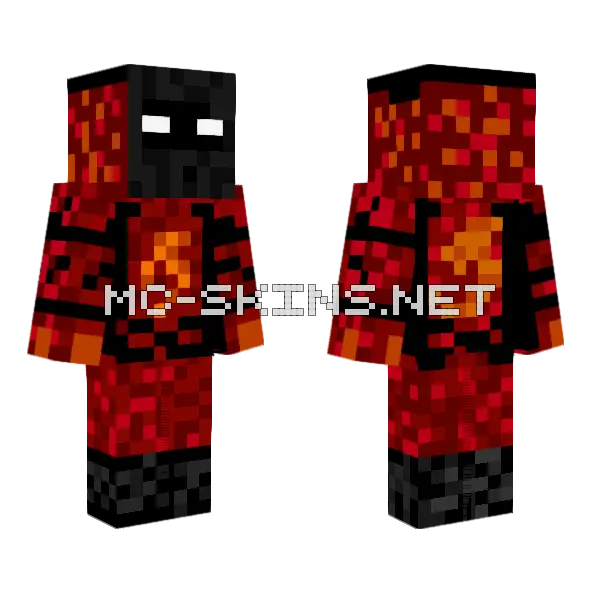 The Masked Flame Minecraft skin, front and back