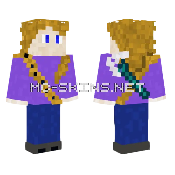The Mighty Blue Fox Minecraft skin, front and back
