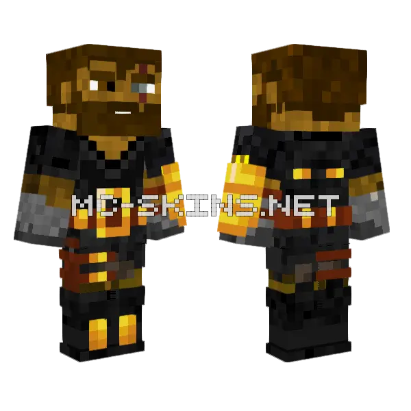 The Nether Survivor Minecraft skin, front and back