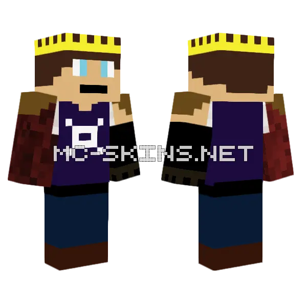 The New King Minecraft skin, front and back