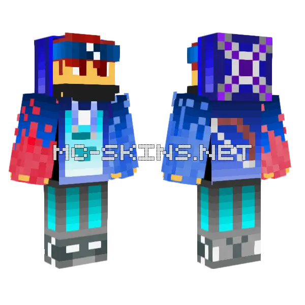 The Ninja Minecraft skin, front and back