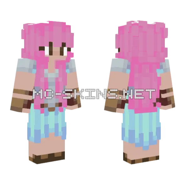 The Pink Lady Minecraft skin, front and back
