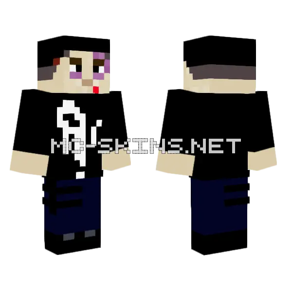The Punisher Minecraft skin, front and back