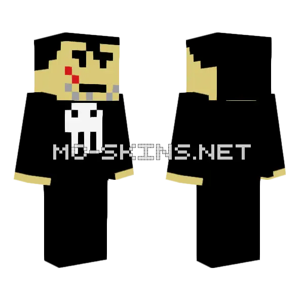 The Punisher Minecraft skin, front and back