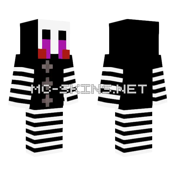 The Puppet Master Minecraft skin, front and back
