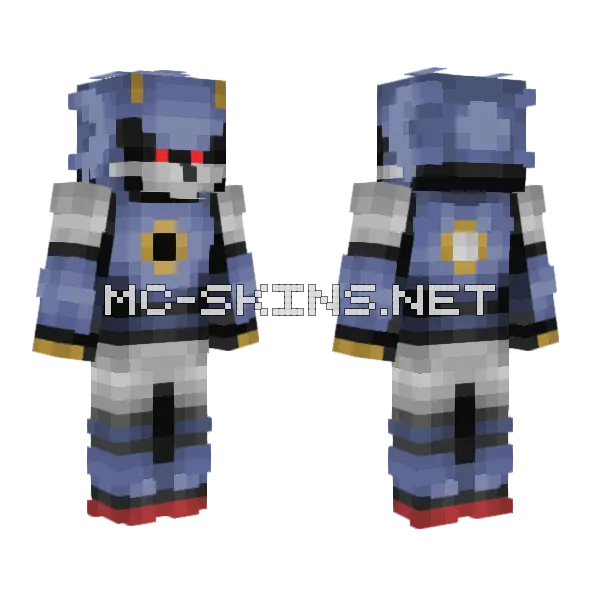 The Real Sonic Minecraft skin, front and back