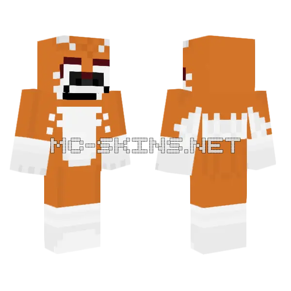 The Real Tails FNF Minecraft skin, front and back