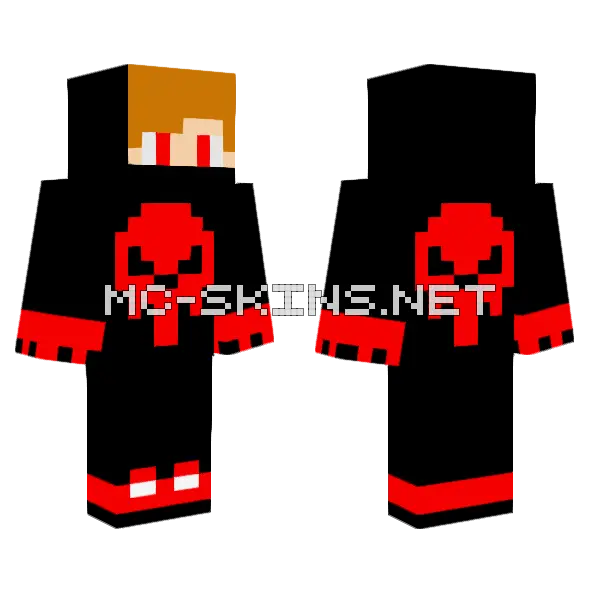 The Red Punisher Minecraft skin, front and back