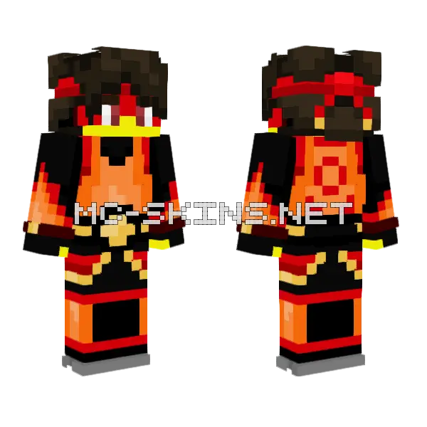 The Red Shogun Minecraft skin, front and back