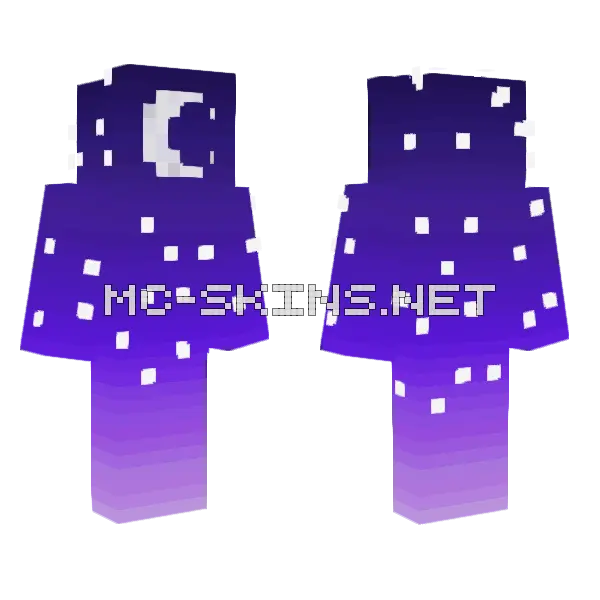 The Stars Look Beautiful Tonight Minecraft skin, front and back