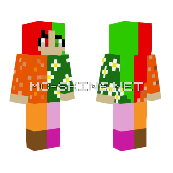 The Two Sides Minecraft skin, front and back