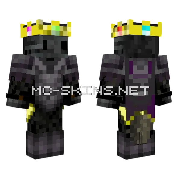 The Wither King Minecraft skin, front and back