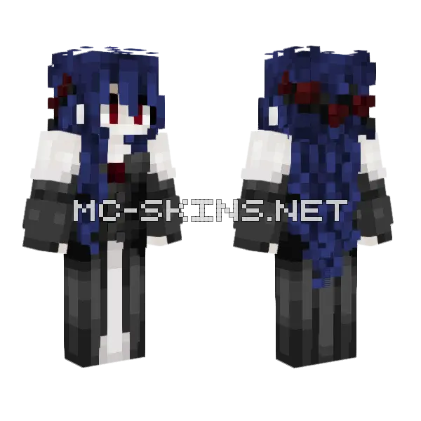 The Wither Queen Black Dress Minecraft skin, front and back