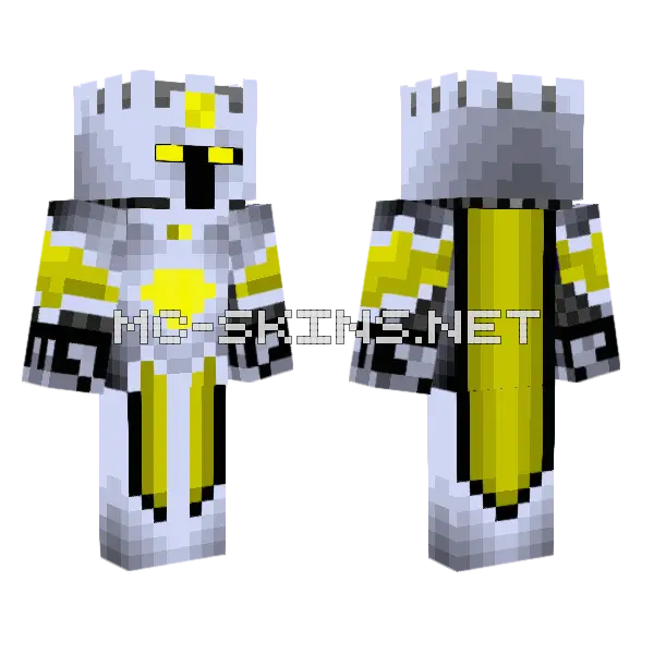 The Yellow Knight Minecraft skin, front and back