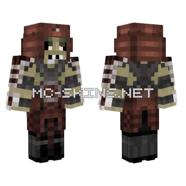 The Zombie Shogun Minecraft skin, front and back