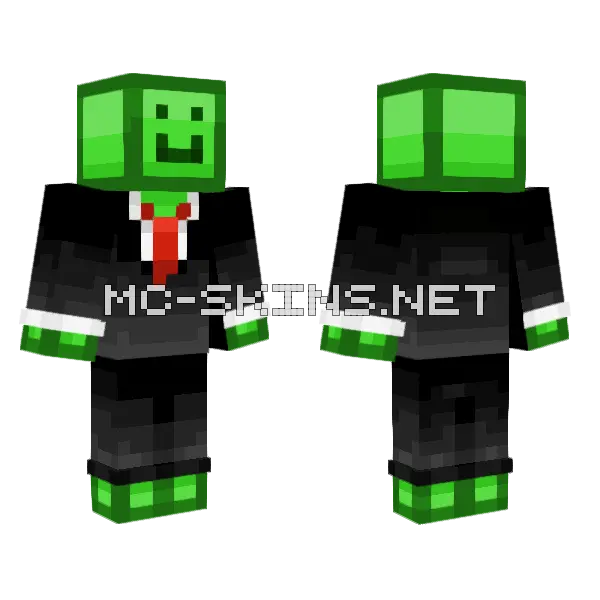 Thecruzerh11 Tux Green Guy Minecraft skin, front and back