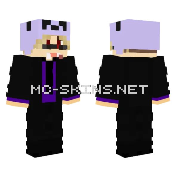 Theorionsound Violet Vampires Minecraft skin, front and back