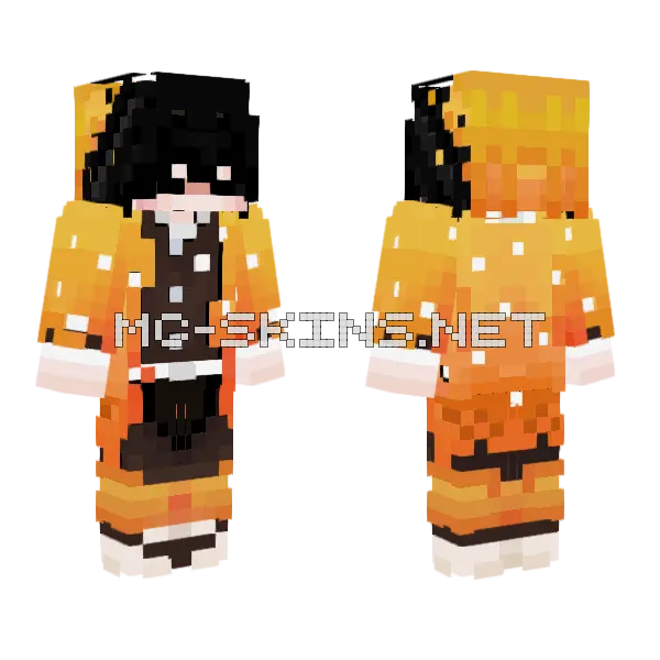 Thevidus Zenitsu Minecraft skin, front and back