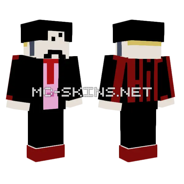 Thicc Bunny Boy Minecraft skin, front and back