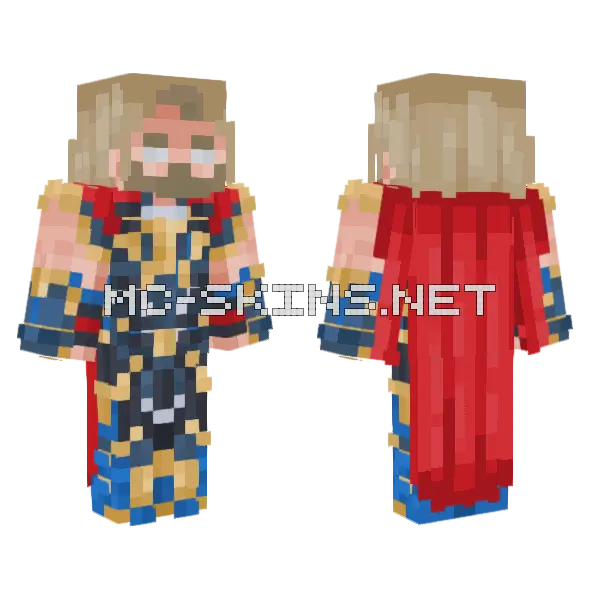 Thor Odinson Love And Thunder Minecraft skin, front and back