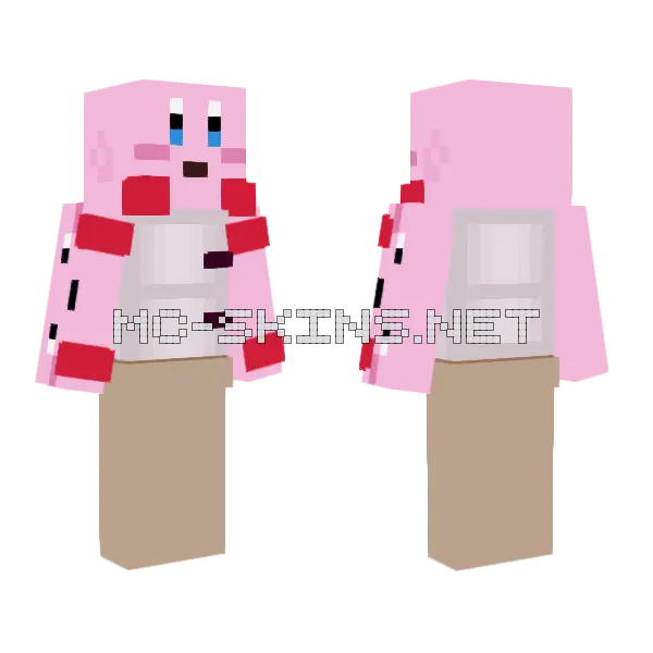 Three Kirbys on Fridge Minecraft skin, front and back